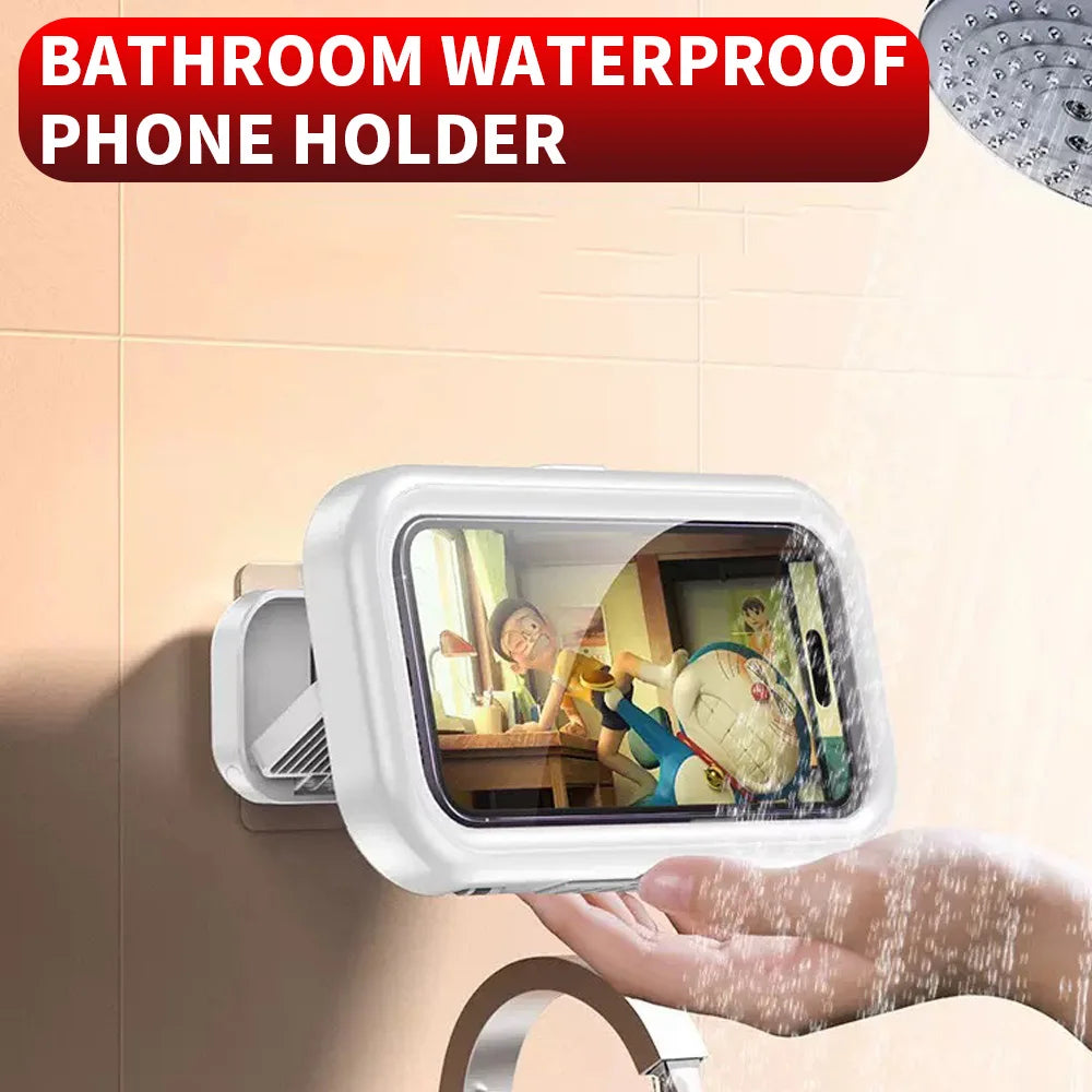 Caja de almacenamiento impermeable para baño, ideal para ver videos mientras te duchas.