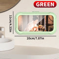 Caja de almacenamiento impermeable verde con dimensiones de 20cm x 11cm, ideal para organización y protección de objetos.